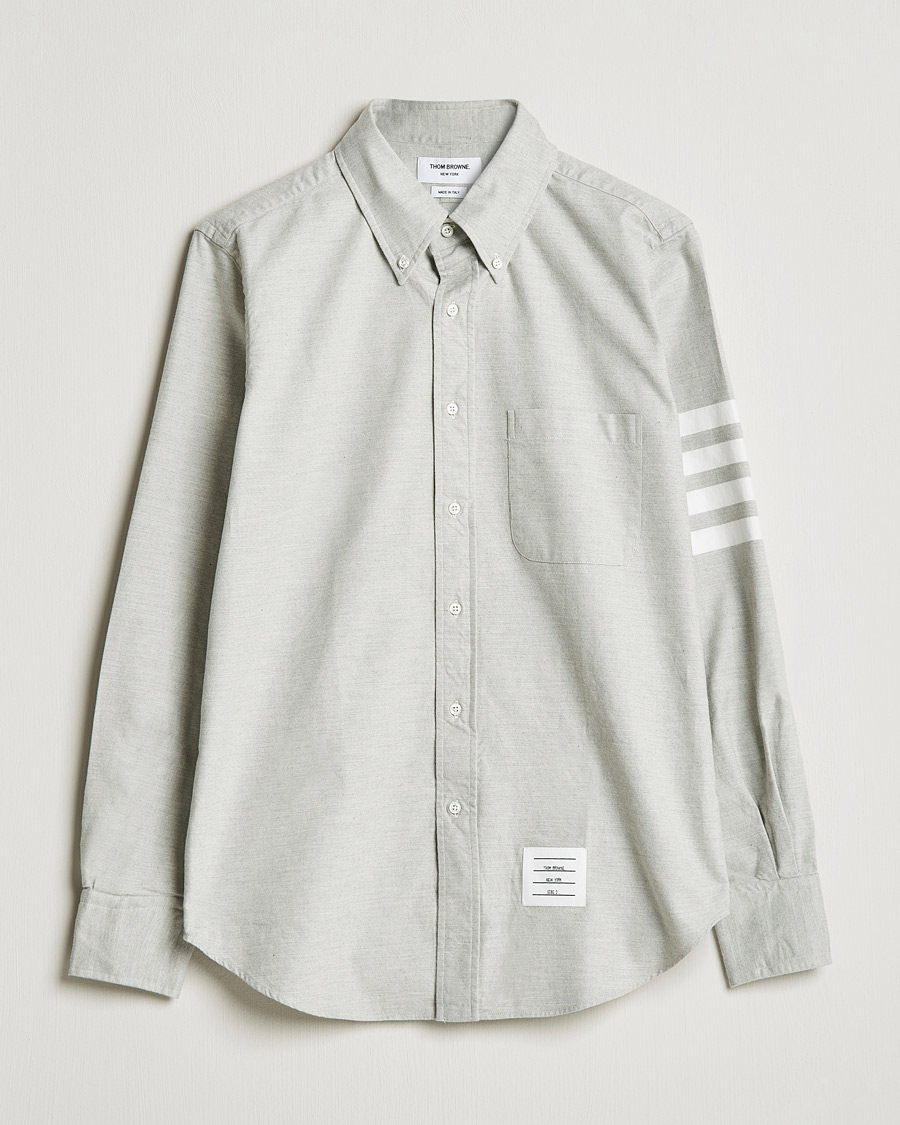 Homme | Chemises | Thom Browne | 4 Bar Flannel Shirt Light Grey