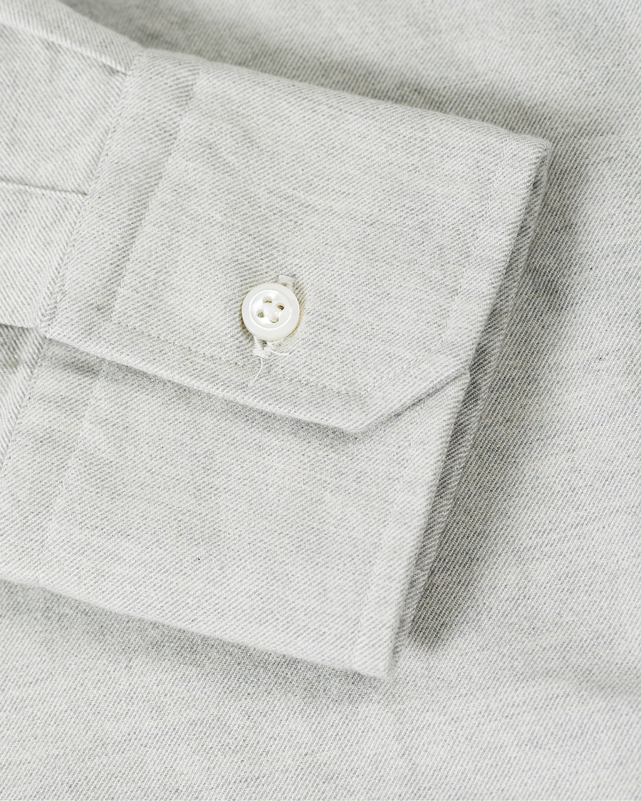 Homme | Chemises | Thom Browne | 4 Bar Flannel Shirt Light Grey