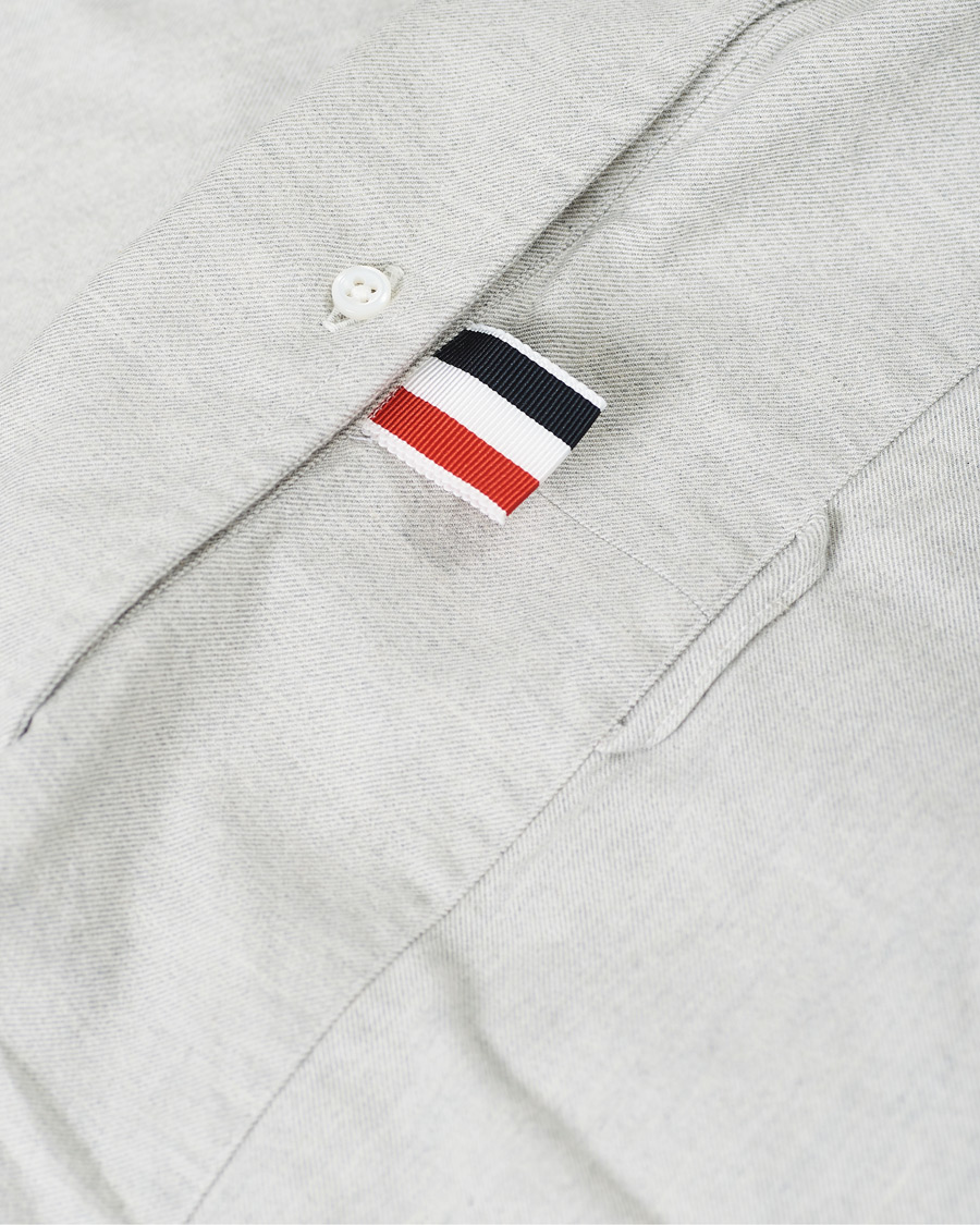 Homme | Chemises | Thom Browne | 4 Bar Flannel Shirt Light Grey