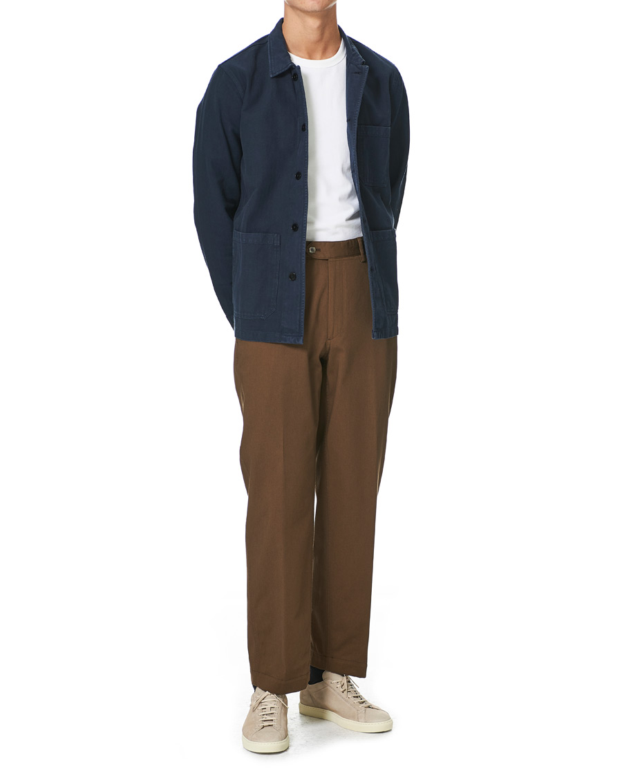 Homme | Chemises | A Day's March | Original Herringbone Overshirt Navy