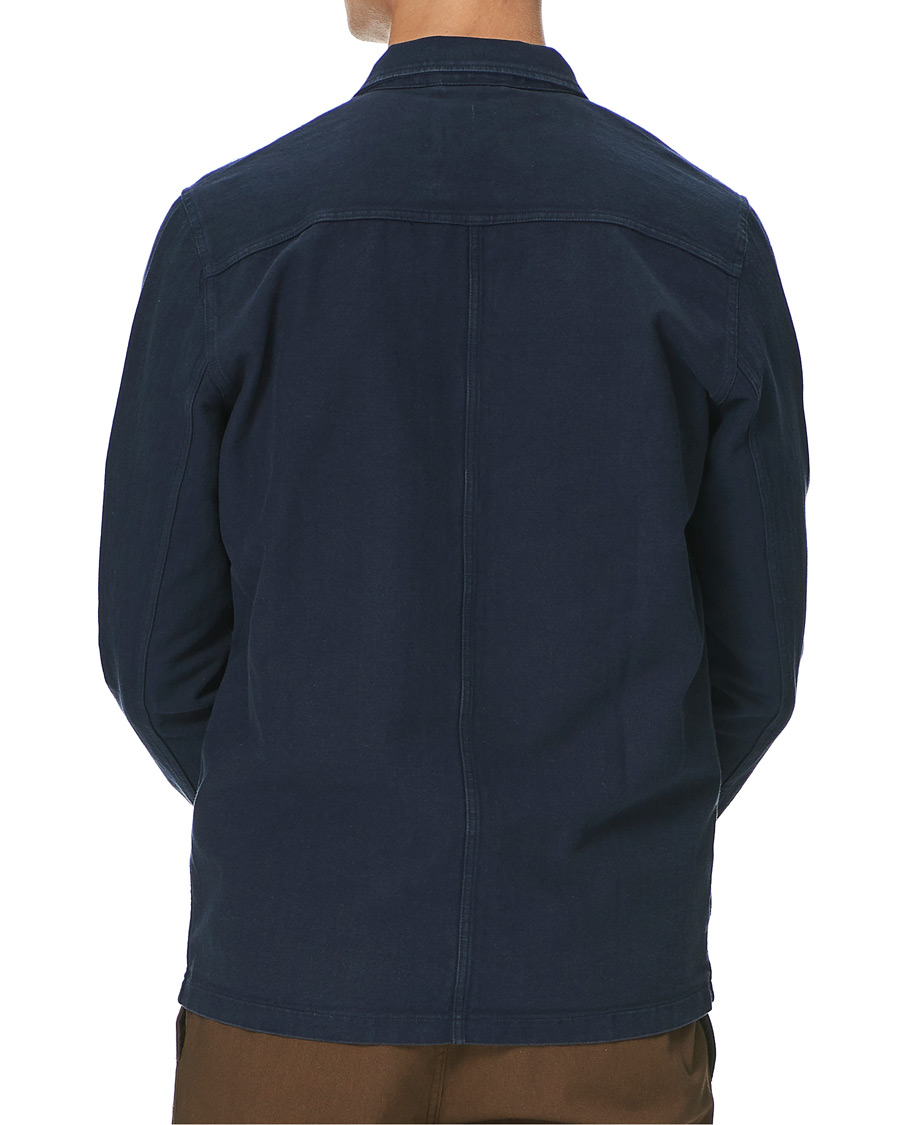 Homme | Chemises | A Day's March | Original Herringbone Overshirt Navy