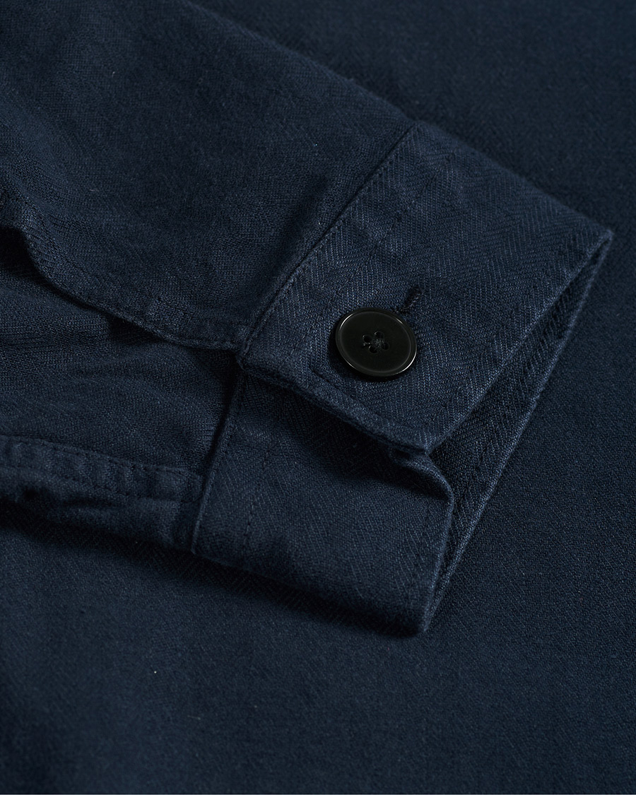 Homme | Chemises | A Day's March | Original Herringbone Overshirt Navy