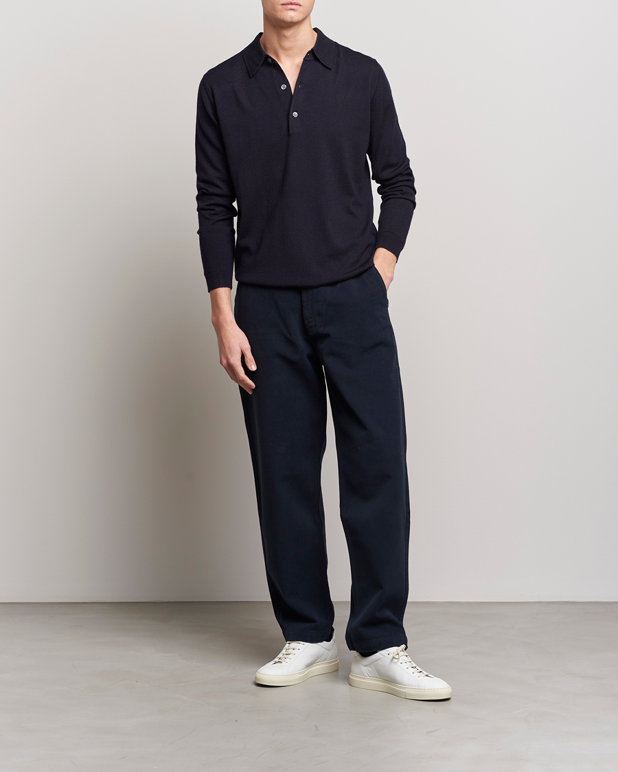 Homme | Pulls Et Tricots | A Day's March | Ambroz Merino Polo Navy