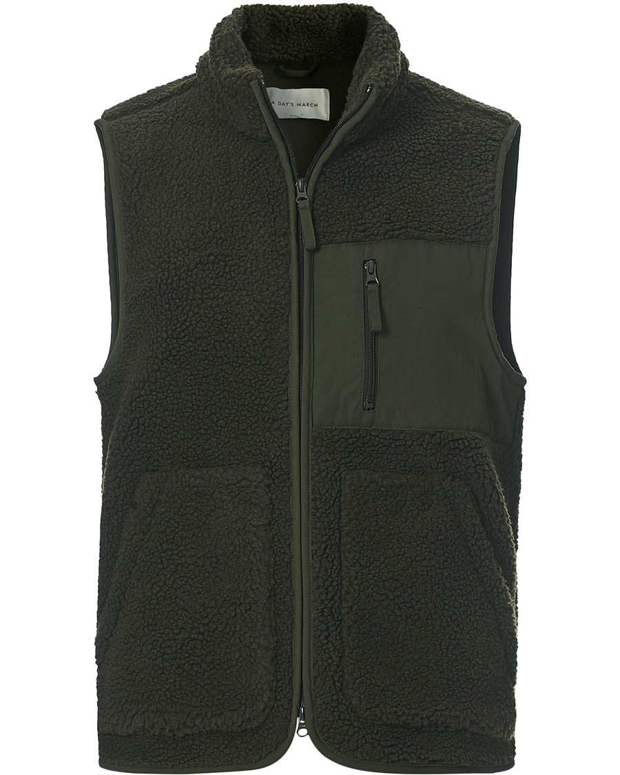 Homme | Pulls Et Tricots | A Day's March | Arvån Recycled Fleece Vest Olive