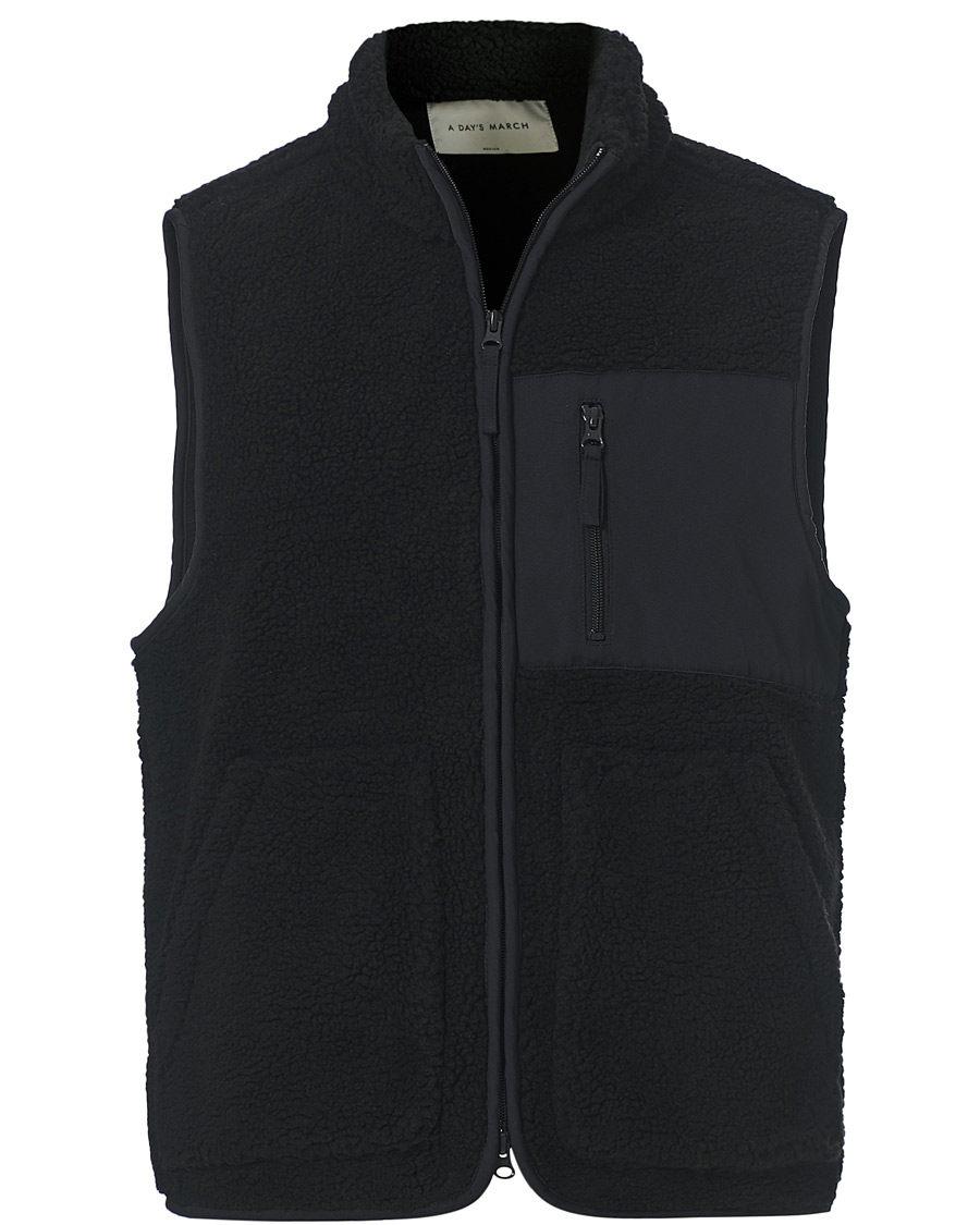 Homme | Pulls Et Tricots | A Day's March | Arvån Recycled Fleece Vest Black