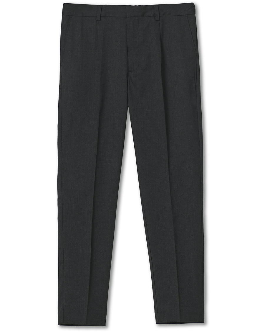 Homme | Pantalons | A Day's March | Smart Trousers Wool Twill Charcoal