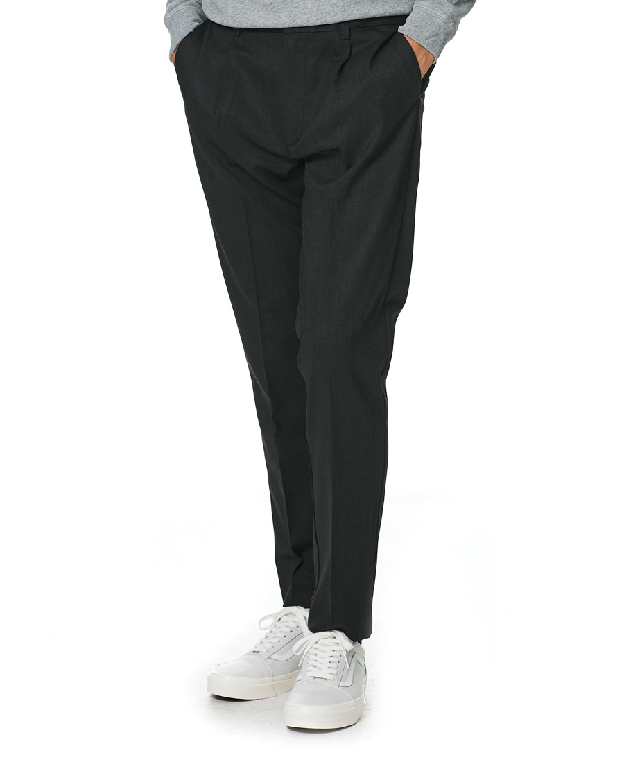Homme | Pantalons | A Day's March | Smart Trousers Wool Twill Charcoal