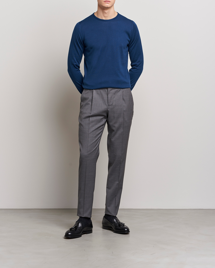 Homme | Pulls Et Tricots | John Smedley | Hatfield Sea Island Crew Neck Indigo