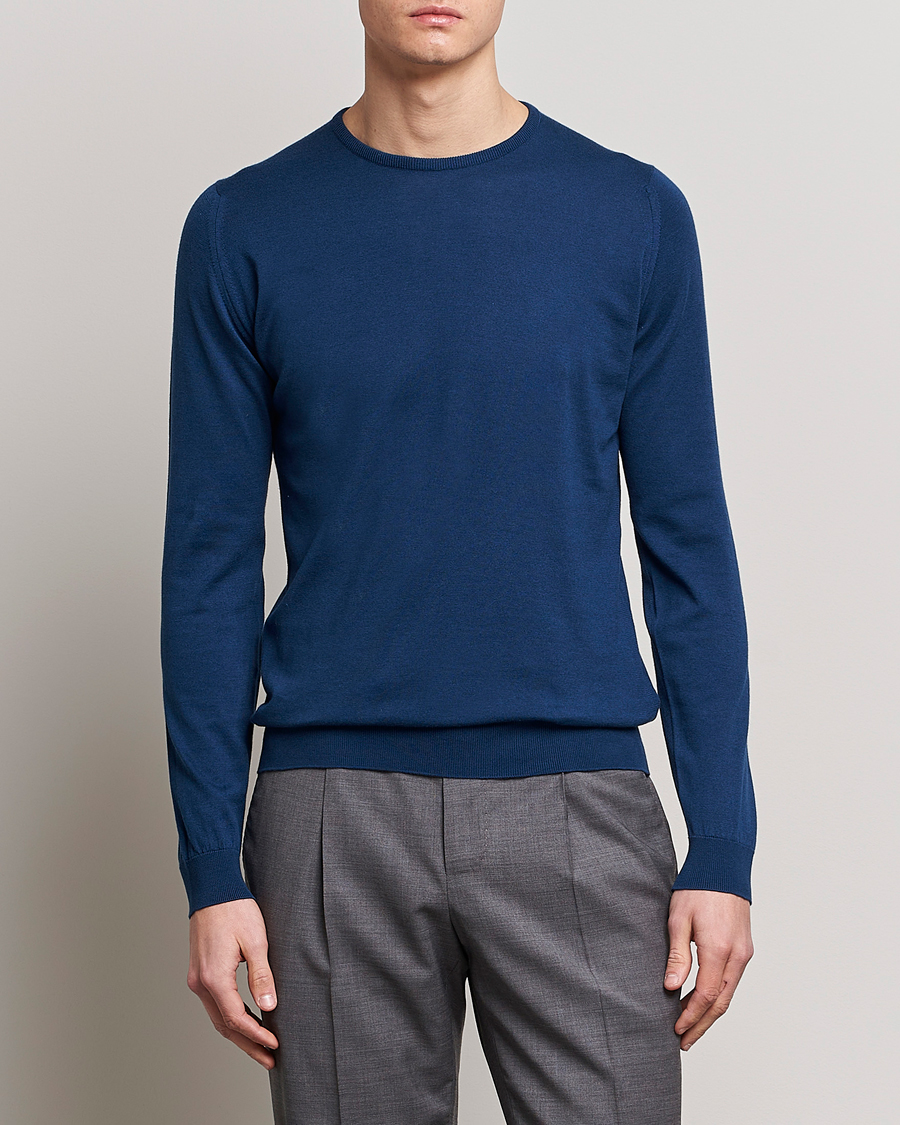Homme | Pulls Et Tricots | John Smedley | Hatfield Sea Island Crew Neck Indigo