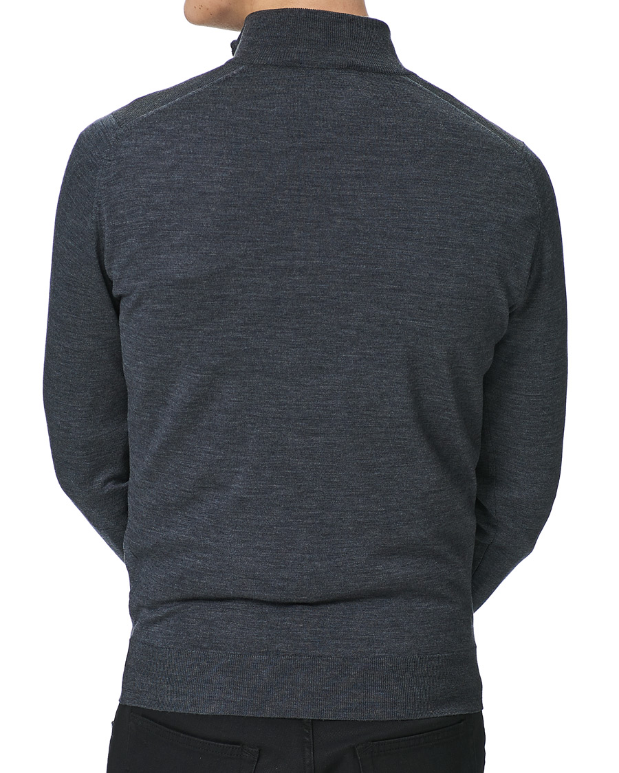 Homme | Pulls Et Tricots | John Smedley | Barrow Extra Fine Merino Half Zip Charcoal