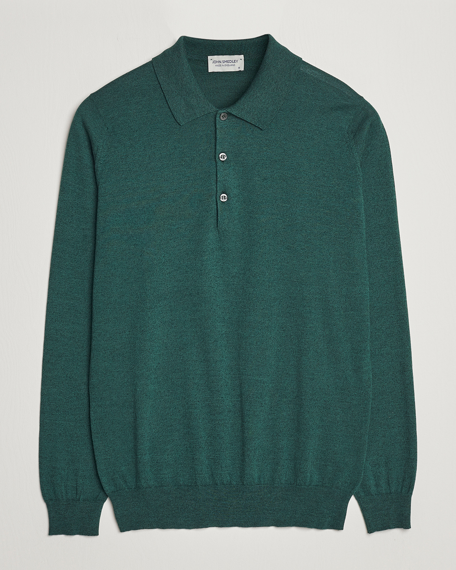 Homme | Pulls Et Tricots | John Smedley | Belper Wool/Cotton Polo Pullover Bottle Green