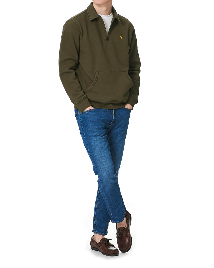 Homme | Pulls Et Tricots | Polo Ralph Lauren | Graphic Fleece Half Zip Sweater Defender Green
