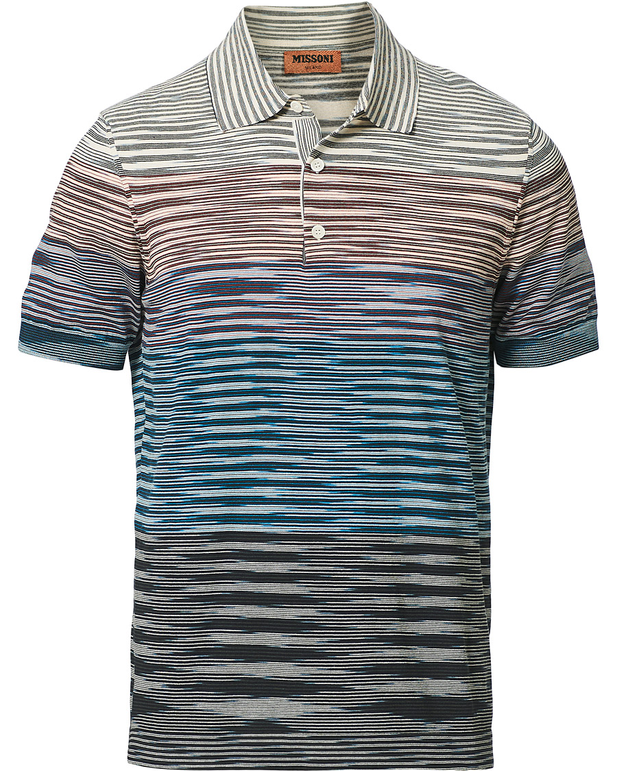 Homme | Polos | Missoni | Degradé Knitted Short Sleeve Polo Multicolour