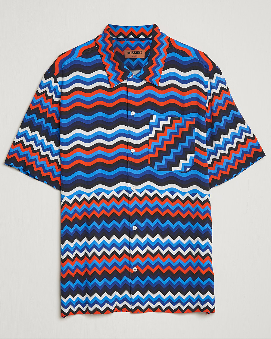 Homme | Chemises | Missoni | Zig Zag Bowling Shirt Navy/Red