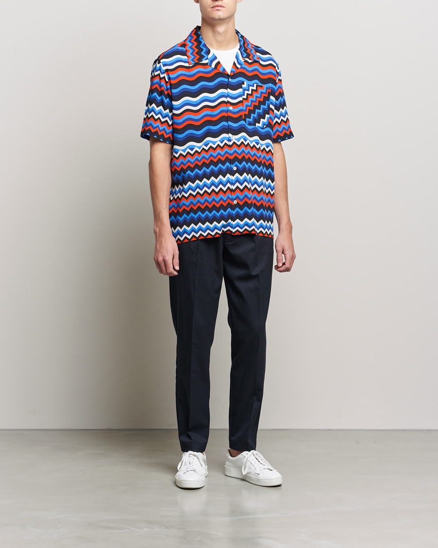 Homme | Chemises | Missoni | Zig Zag Bowling Shirt Navy/Red