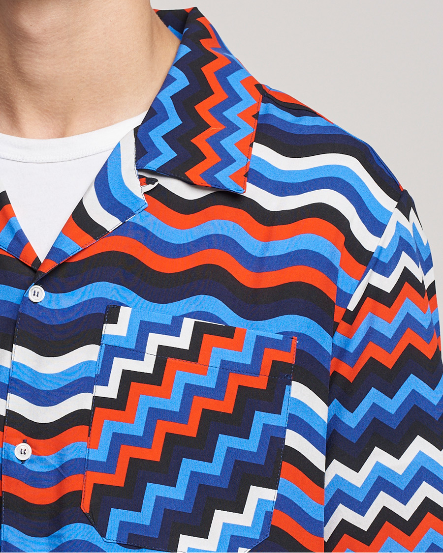 Homme | Chemises | Missoni | Zig Zag Bowling Shirt Navy/Red