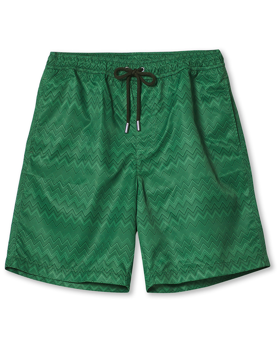 Homme | Maillots De Bain | Missoni | Tonal Zig Zag Swim Shorts Dark Green