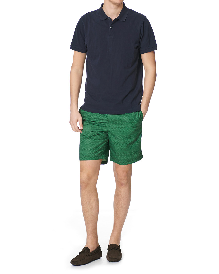 Homme | Maillots De Bain | Missoni | Tonal Zig Zag Swim Shorts Dark Green