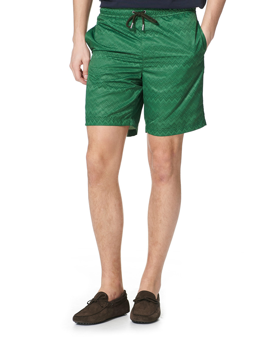 Homme | Maillots De Bain | Missoni | Tonal Zig Zag Swim Shorts Dark Green