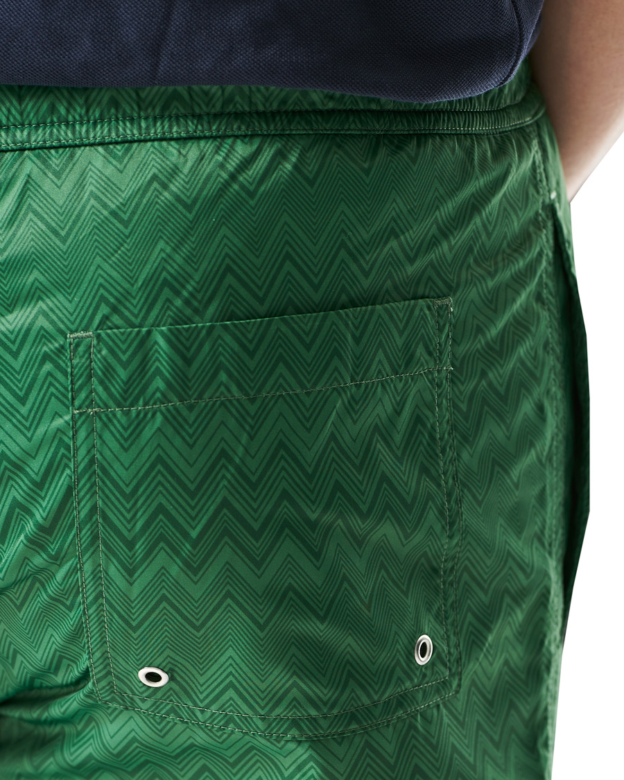Homme | Maillots De Bain | Missoni | Tonal Zig Zag Swim Shorts Dark Green
