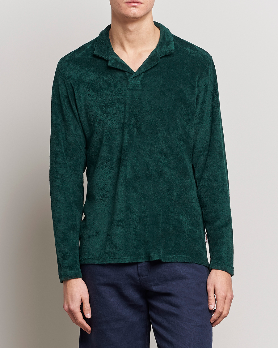 Homme | Pulls Et Tricots | Orlebar Brown | Terry Long Sleeve Polo Racing Green