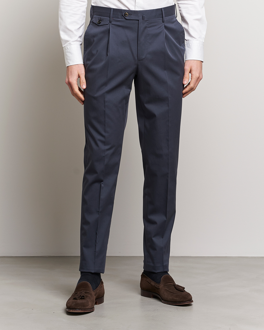 Homme | Pantalons | PT01 | Gentleman Fit Silkochino Trousers Navy