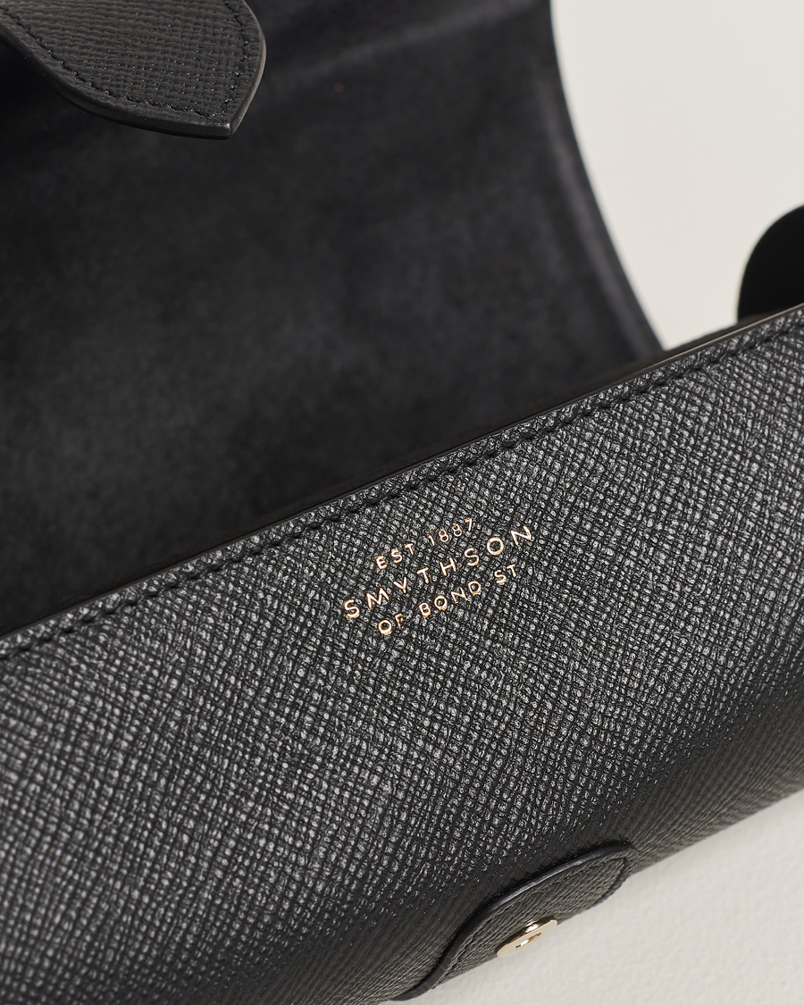 Homme | Smythson Panama Travel Watch Roll Black | Smythson | Panama Travel Watch Roll Black