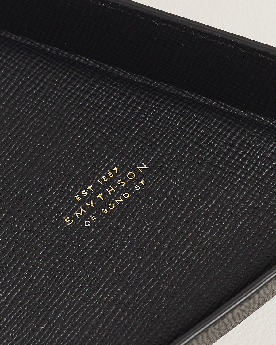 Homme | Smythson Panama Leather Coin Tray Black | Smythson | Panama Leather Coin Tray Black