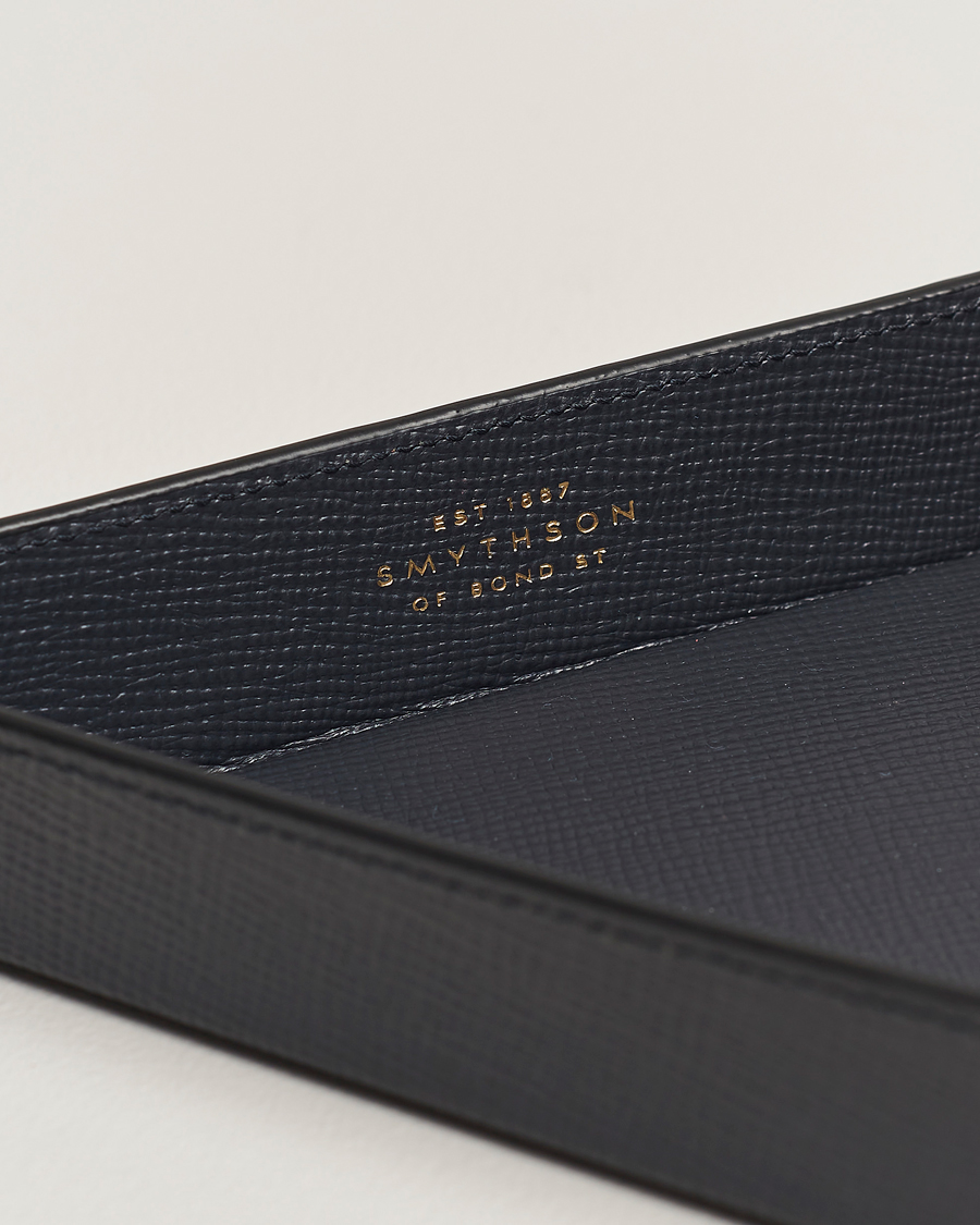 Homme |  | Smythson | Panama Leather Coin Tray Navy