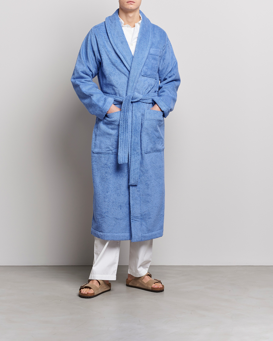 Homme | Peignoirs Et Pyjamas | Tekla | Organic Terry Classic Bathrobe Clear Blue
