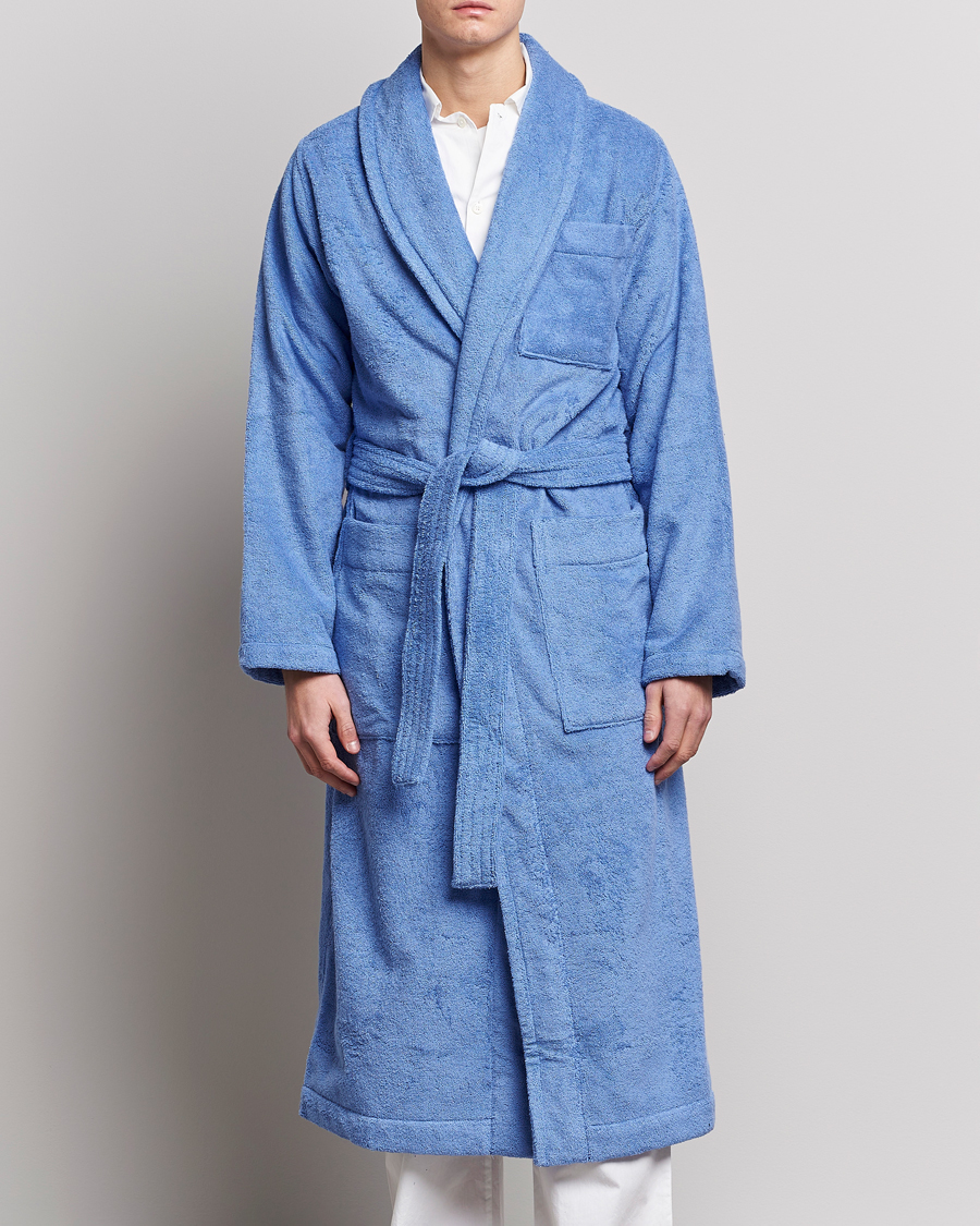Homme | Peignoirs Et Pyjamas | Tekla | Organic Terry Classic Bathrobe Clear Blue