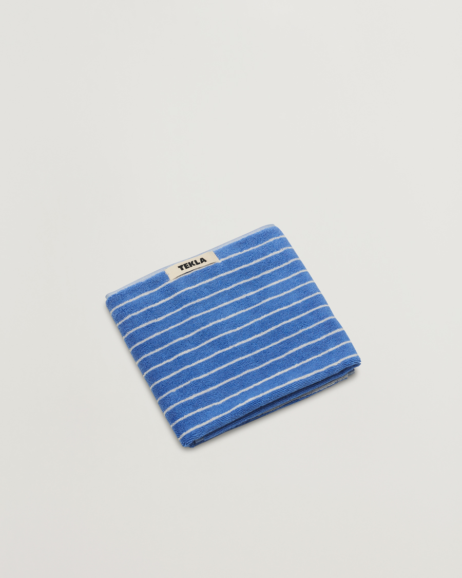 Homme | Tekla Organic Terry Hand Towel Clear Blue Stripes | Tekla | Organic Terry Hand Towel Clear Blue Stripes