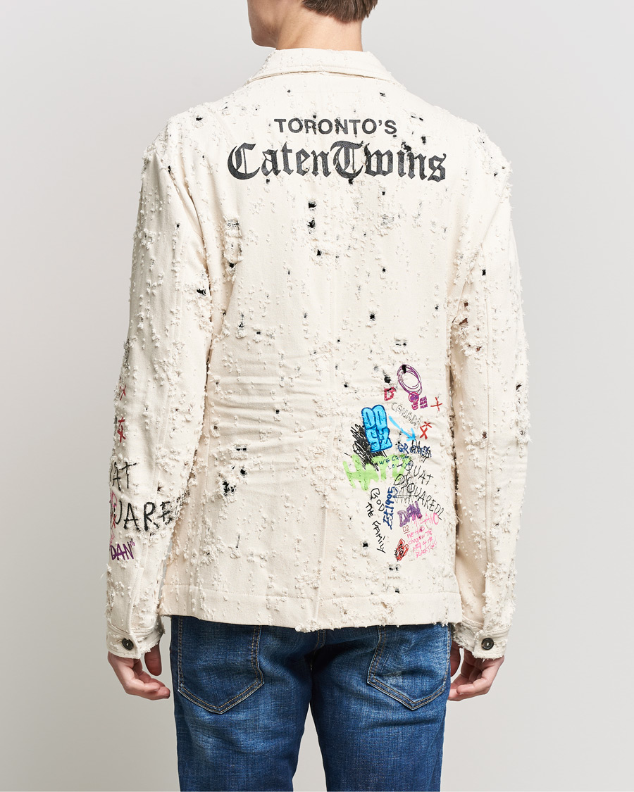 Homme | Blazers | Dsquared2 | Painted Military Blazer Light Beige