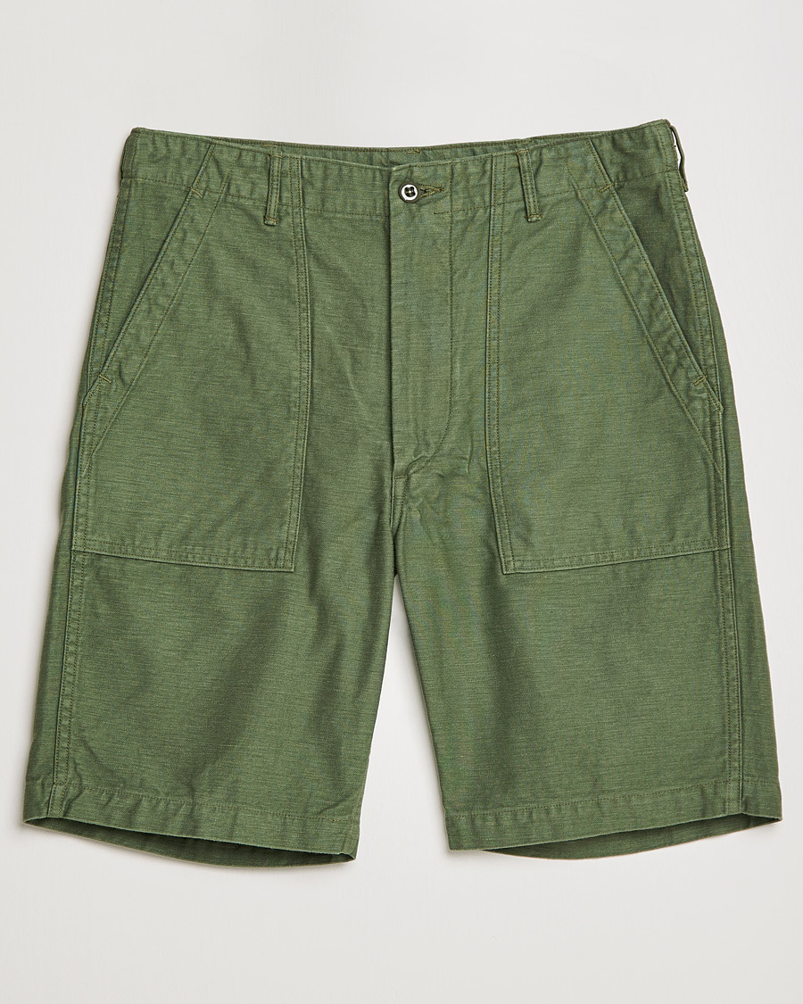 Homme | Shorts | orSlow | Slim Fit Original Sateen Fatigue Shorts Green