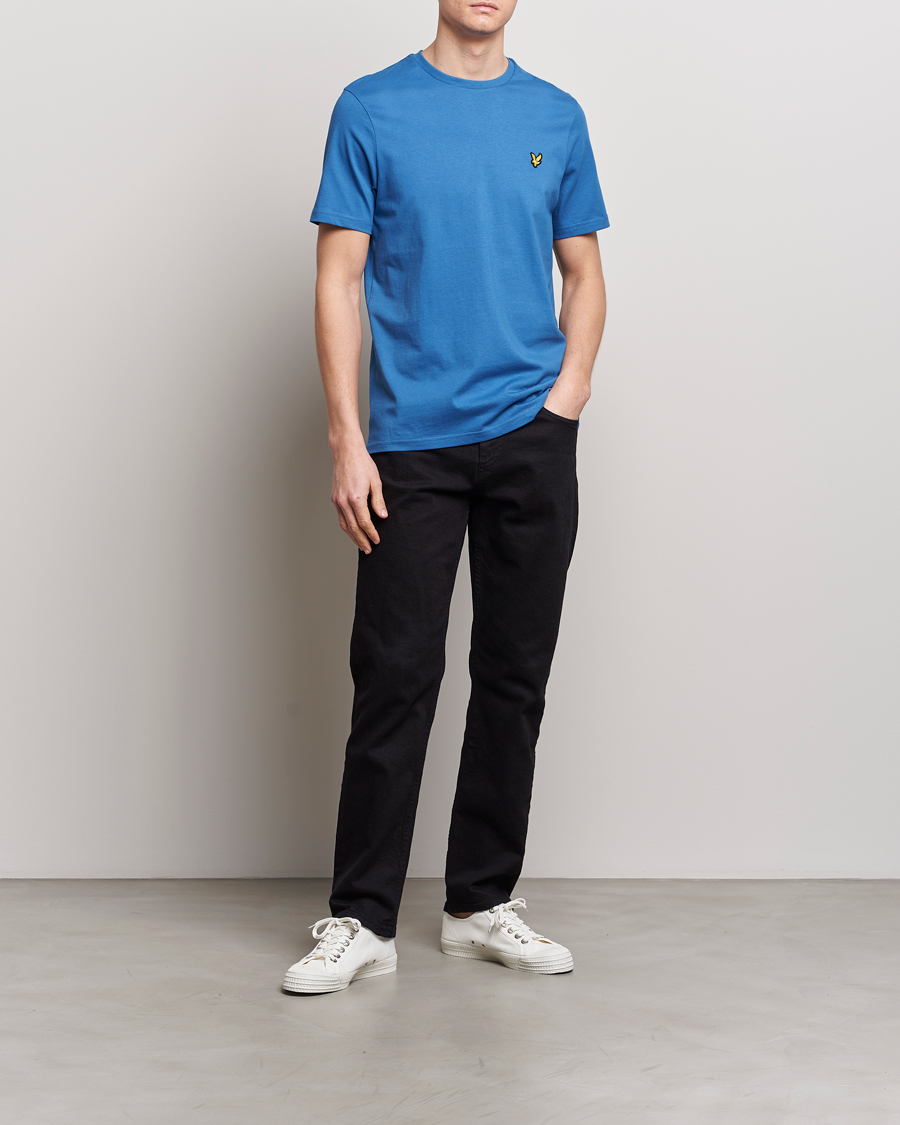 Homme | T-shirts | Lyle & Scott | Crew Neck Organic Cotton T-Shirt Spring Blue