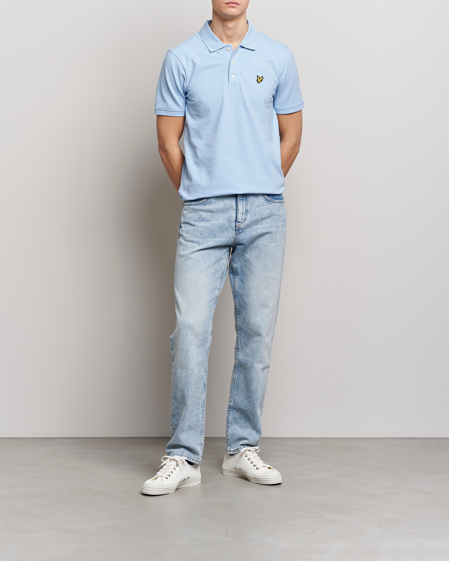Homme | Polos | Lyle & Scott | Plain Pique Polo Light Blue