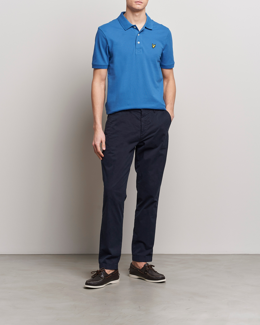 Homme | Polos | Lyle & Scott | Plain Pique Polo Spring Blue