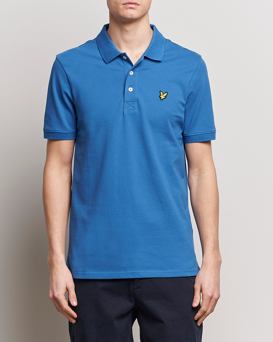 Homme | Polos | Lyle & Scott | Plain Pique Polo Spring Blue