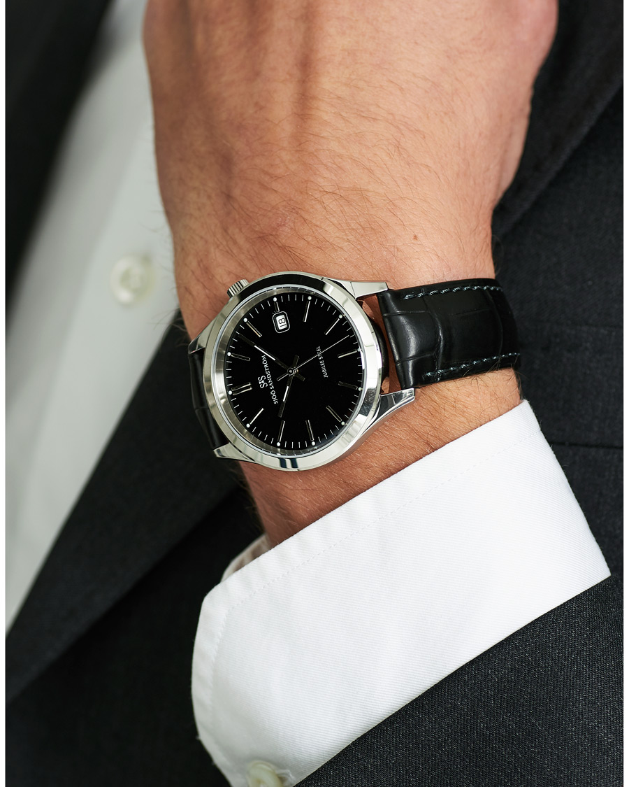 Homme | Sjöö Sandström Jubilee Steel Quartz 40mm Black/Black Calf | Sjöö Sandström | Jubilee Steel Quartz 40mm Black/Black Calf