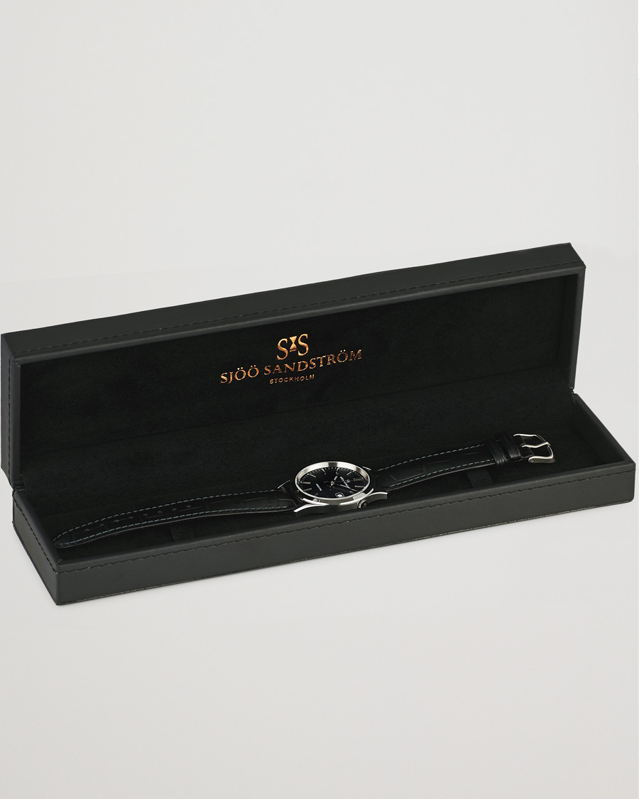 Homme | Sjöö Sandström Jubilee Steel Quartz 40mm Black/Black Calf | Sjöö Sandström | Jubilee Steel Quartz 40mm Black/Black Calf