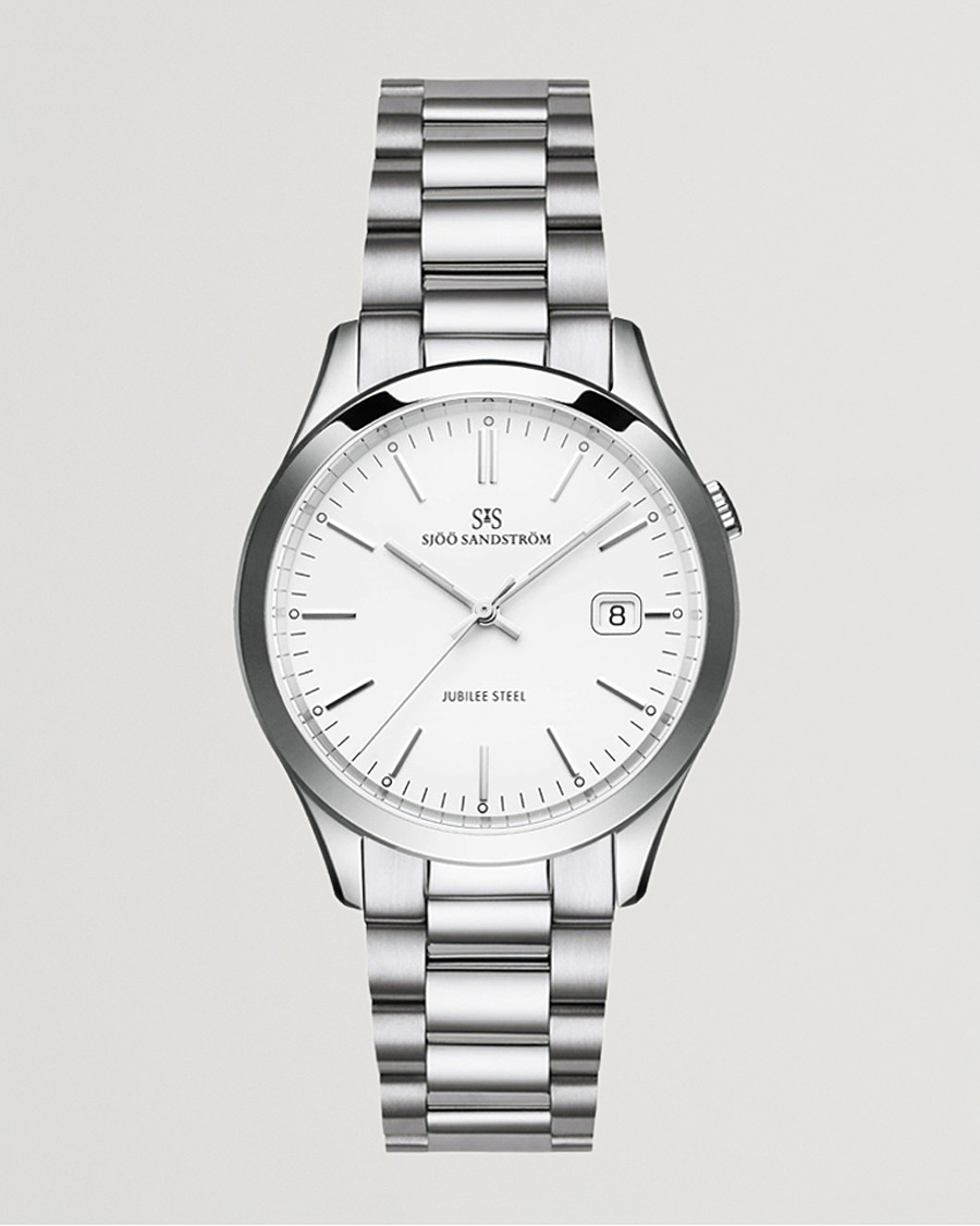 Homme | Sjöö Sandström Jubilee Steel Quartz 40mm White/Steel | Sjöö Sandström | Jubilee Steel Quartz 40mm White/Steel