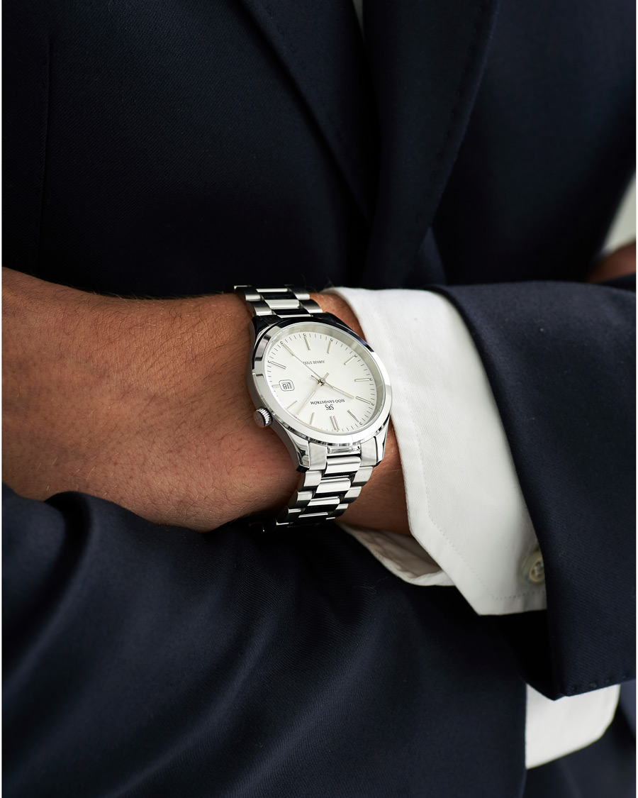 Homme | Sjöö Sandström Jubilee Steel Quartz 40mm White/Steel | Sjöö Sandström | Jubilee Steel Quartz 40mm White/Steel