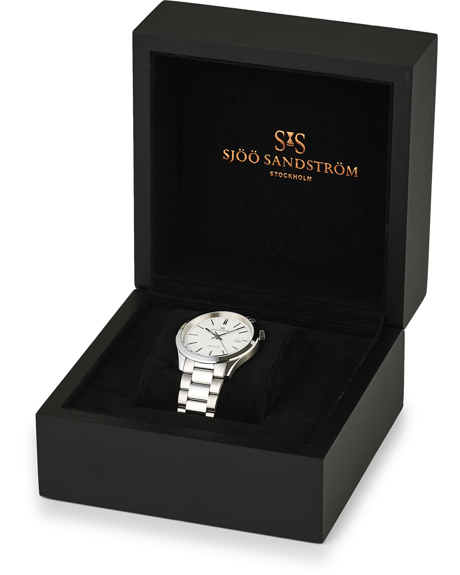 Homme | Sjöö Sandström Jubilee Steel Quartz 40mm White/Steel | Sjöö Sandström | Jubilee Steel Quartz 40mm White/Steel