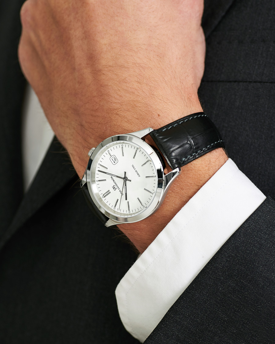 Homme | Sjöö Sandström Jubilee Steel Quartz 40mm White/Black Calf | Sjöö Sandström | Jubilee Steel Quartz 40mm White/Black Calf