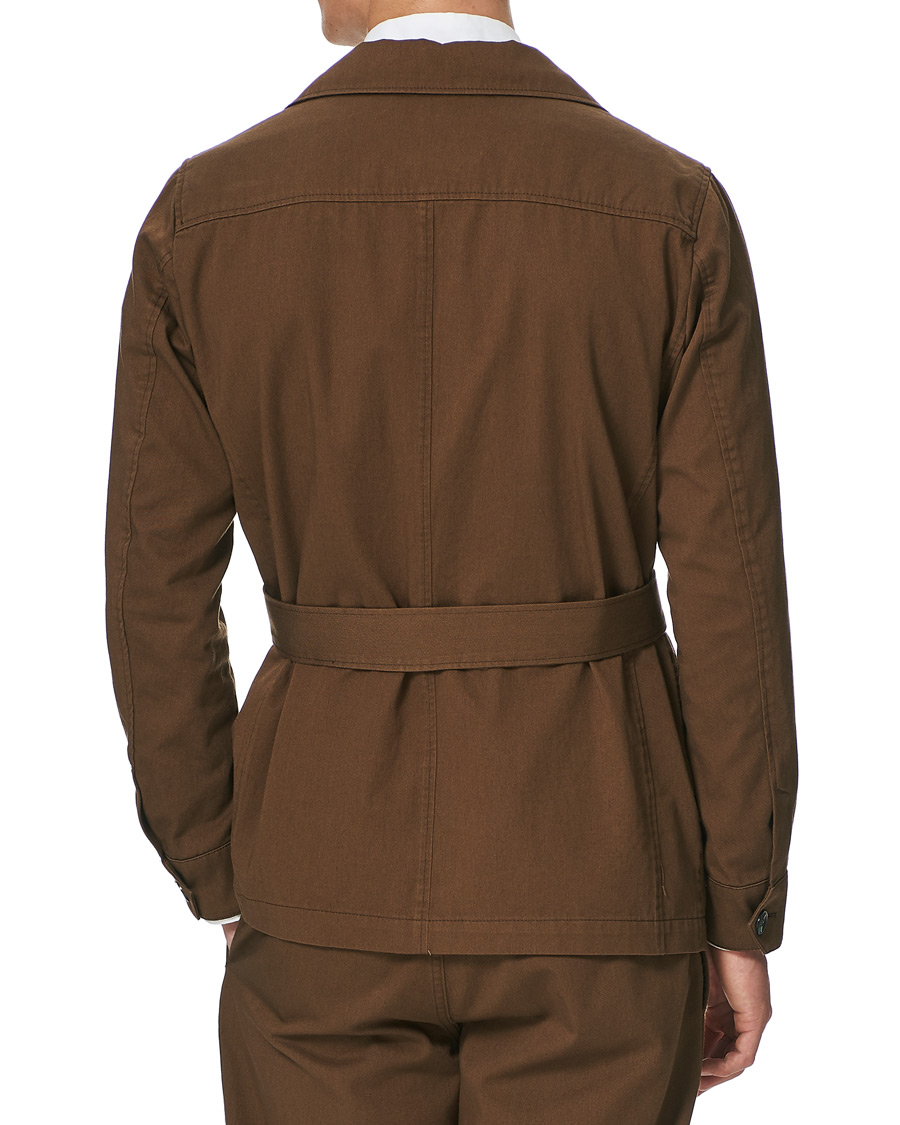 Homme | Chemises | Oscar Jacobson | Westwood Washed Cotton Shirt Jacket Army Brown