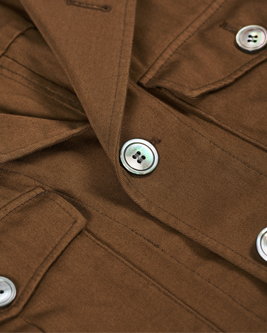 Homme | Chemises | Oscar Jacobson | Westwood Washed Cotton Shirt Jacket Army Brown
