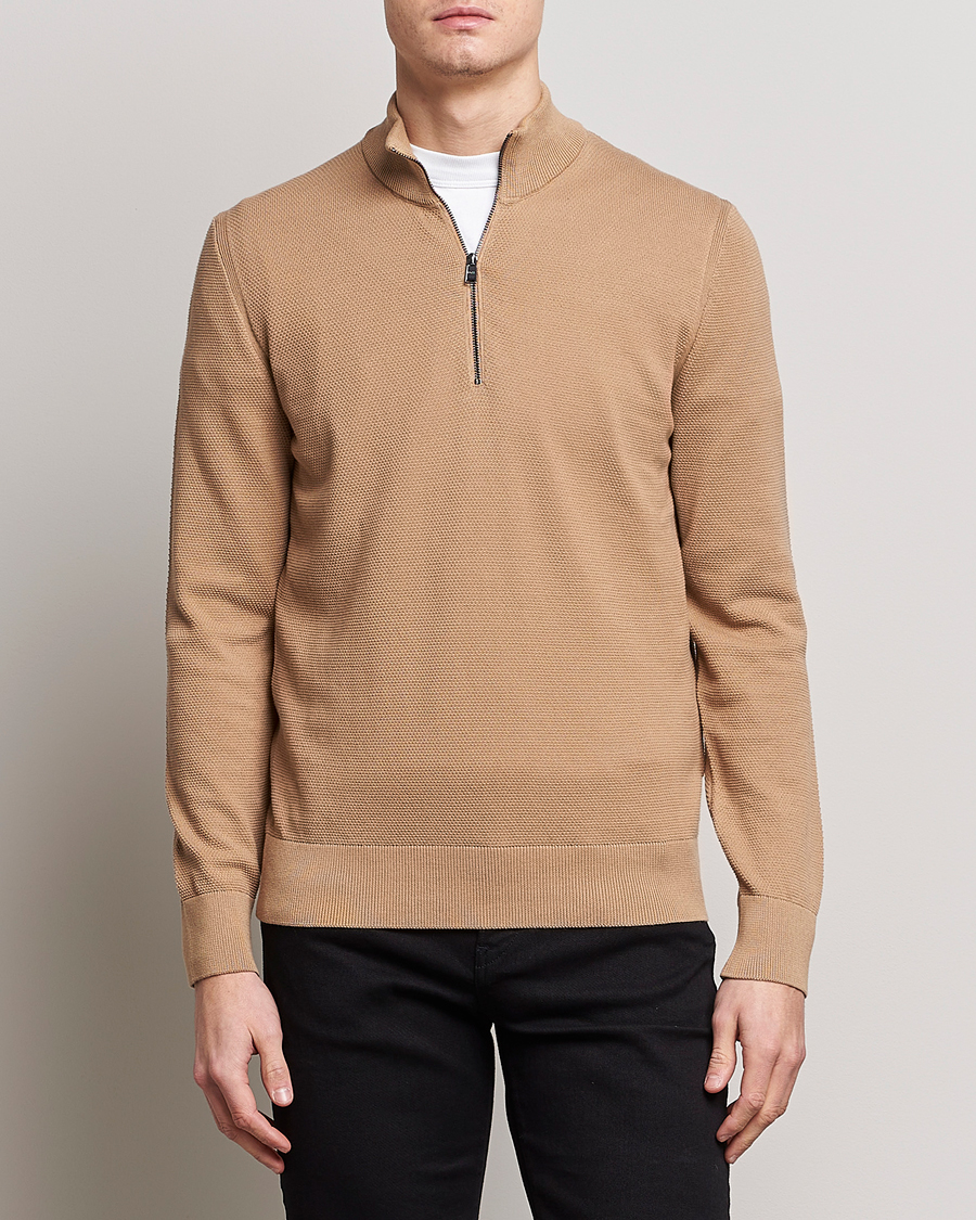 Homme | Pulls Et Tricots | BOSS BLACK | Ebrando Half-Zip Medium Beige