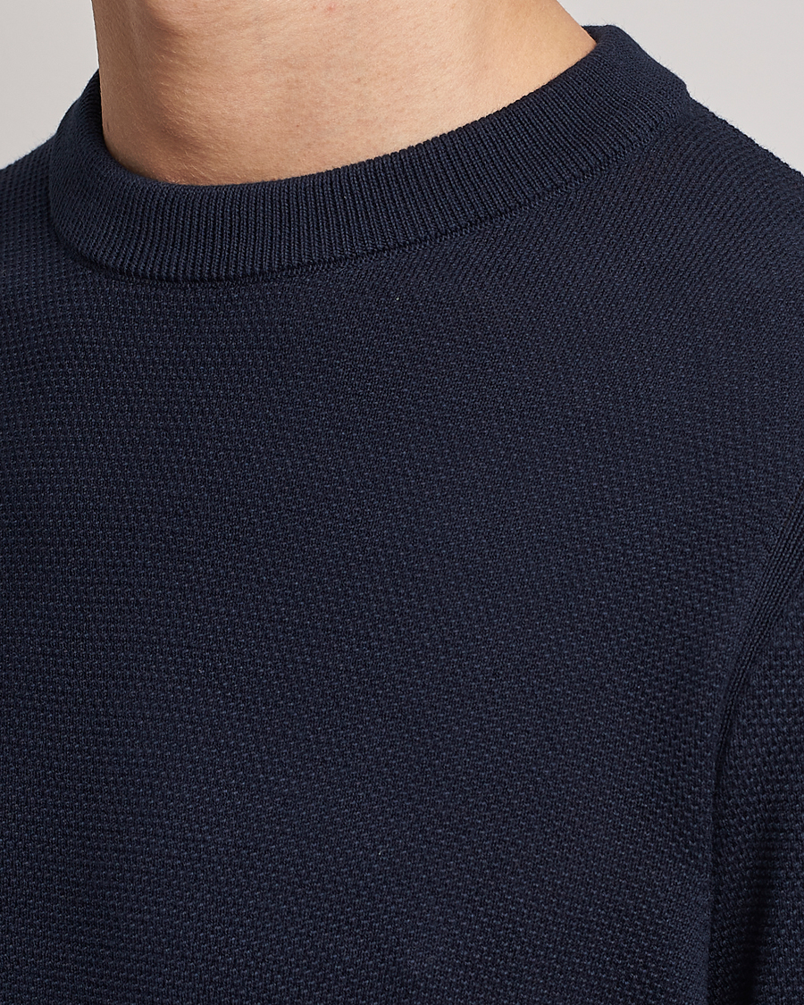 Homme | Pulls Et Tricots | BOSS BLACK | Ecaio Knitted Structured Sweater Dark Blue
