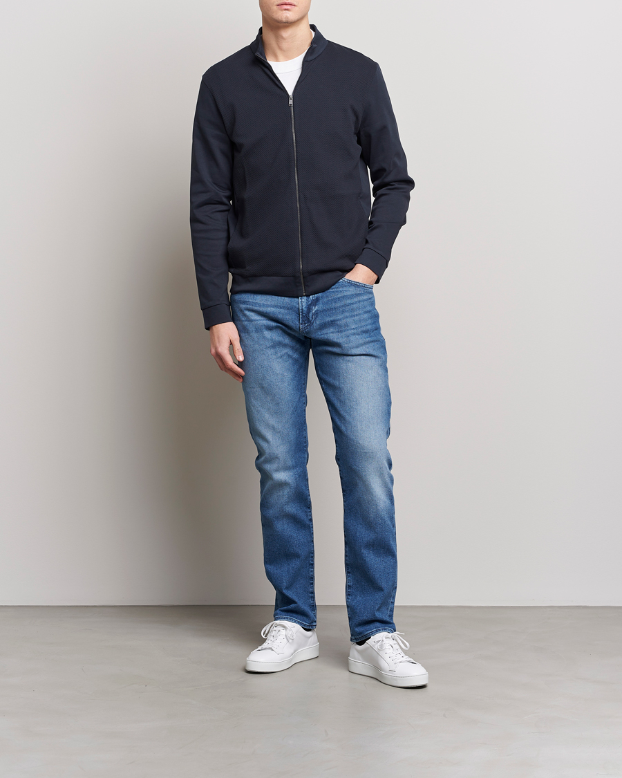 Homme | Pulls Et Tricots | BOSS BLACK | Skiles Knitted Full-Zip Sweater Dark Blue