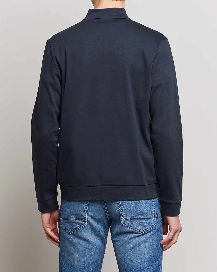 Homme | Pulls Et Tricots | BOSS BLACK | Skiles Knitted Full-Zip Sweater Dark Blue